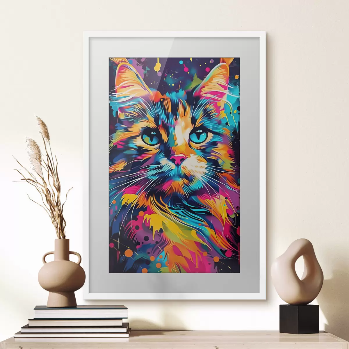 Poster Chat en couleurs f39314