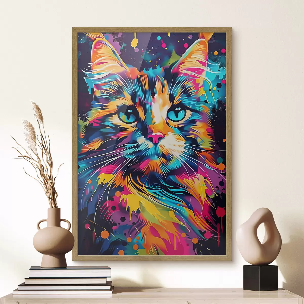 Poster Chat en couleurs f39314