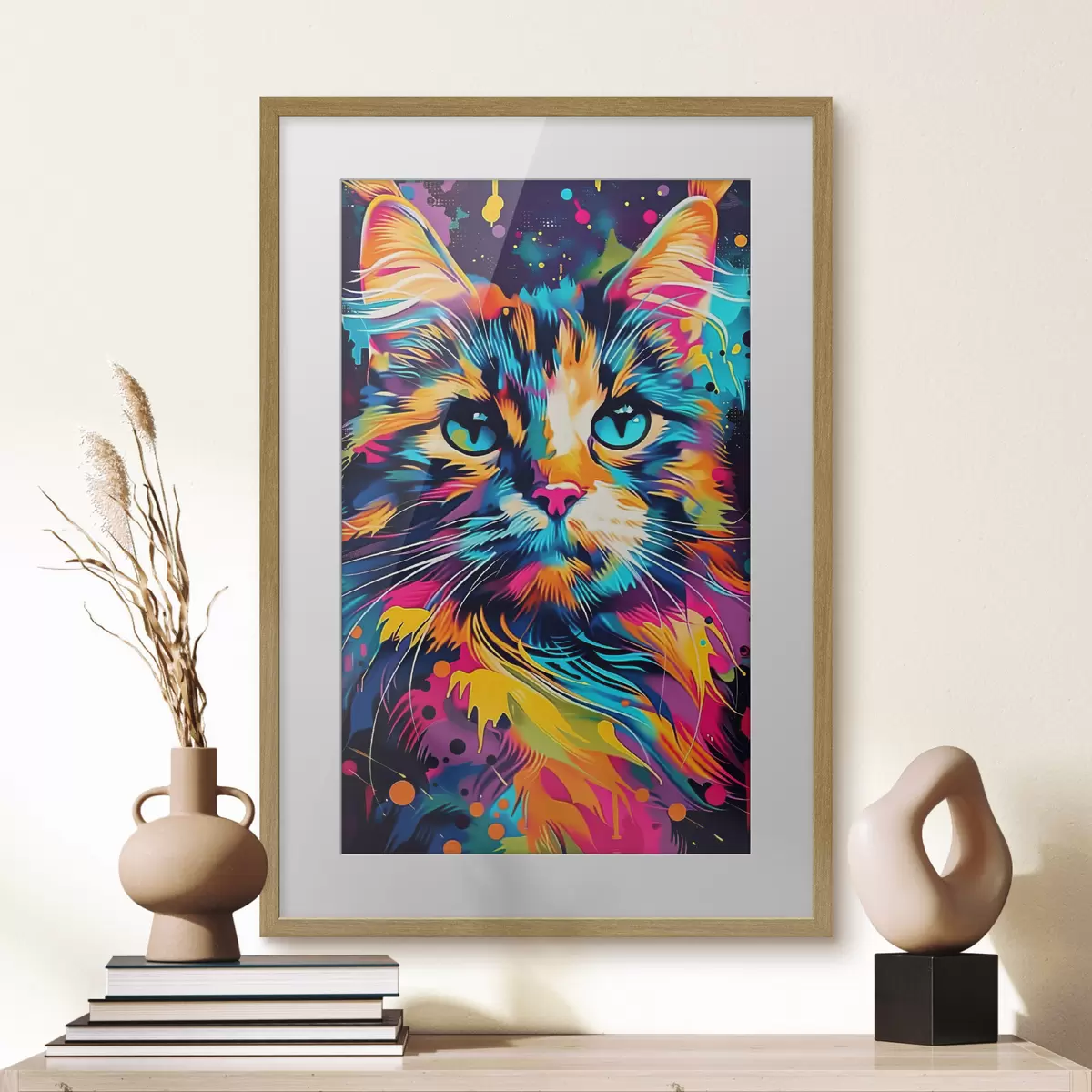 Poster Chat en couleurs f39314