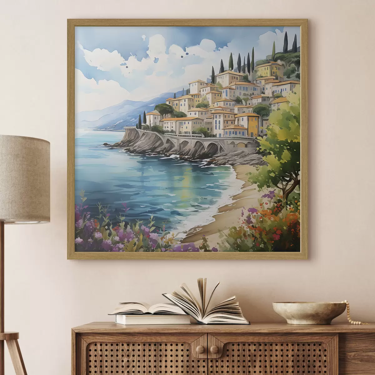 Poster côte pittoresque dans une ville italienne f39298