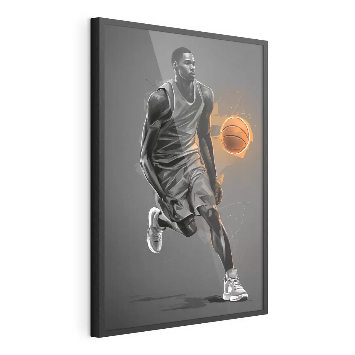 Poster Joueur de basket-ball sur fond gris f39157