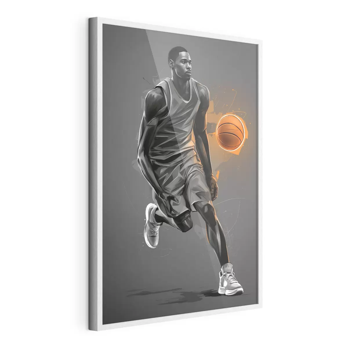 Poster Joueur de basket-ball sur fond gris f39157