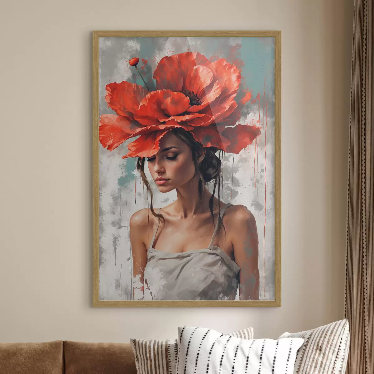 Poster Coiffe de coquelicots f39171