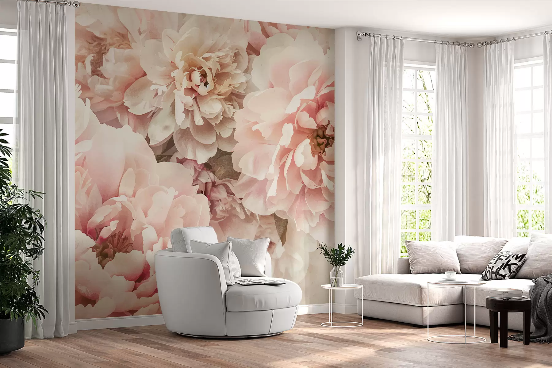 Papier peint Pivoines w01232