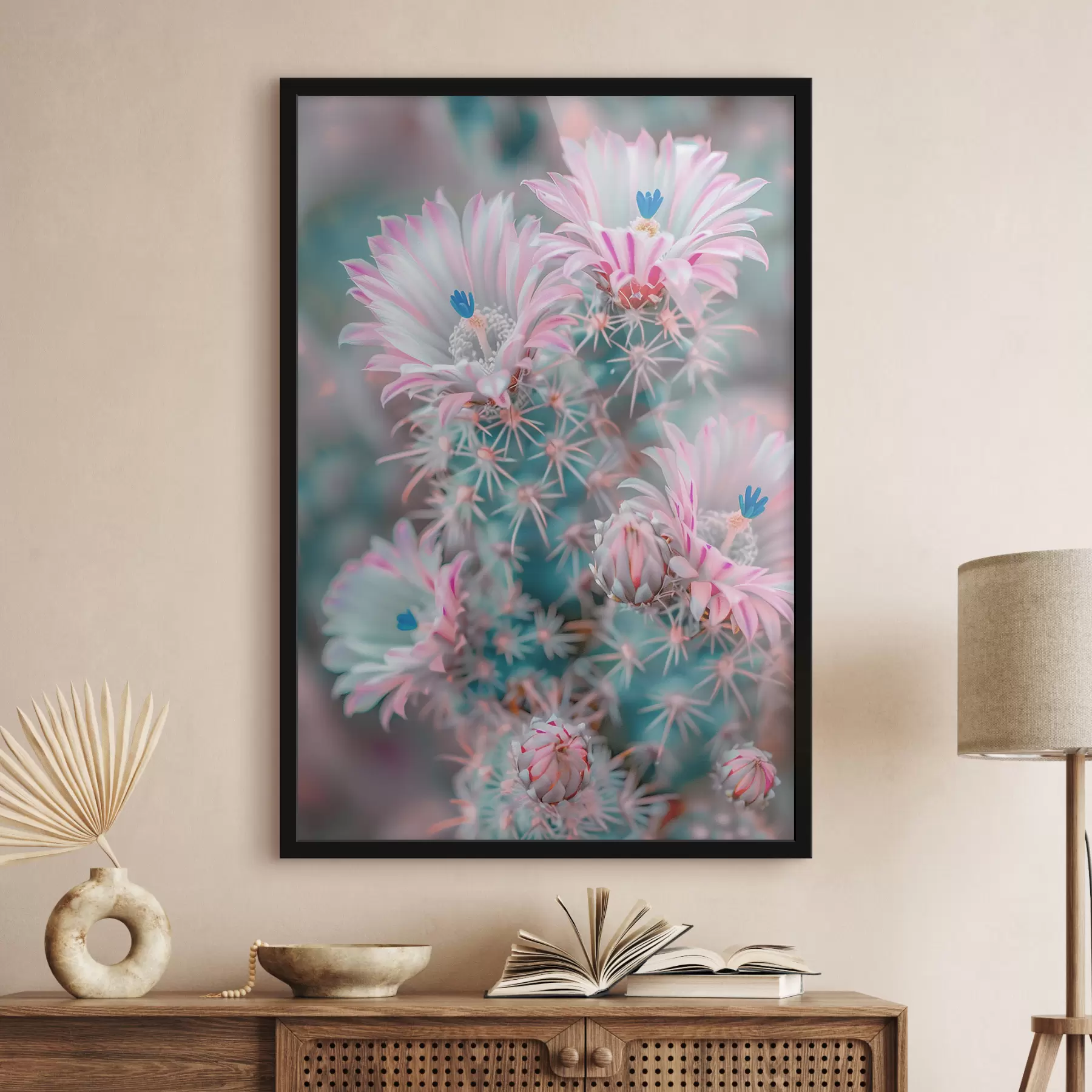 Papier peint Fleurs de cactus roses f39212