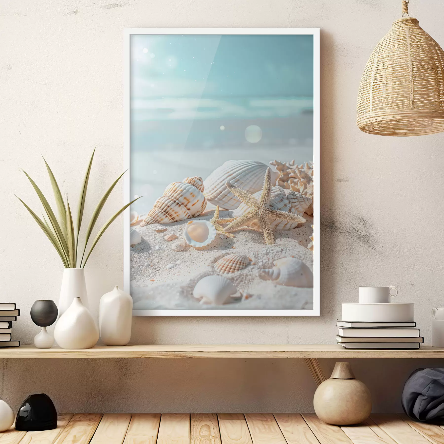 Papier peint Coquillages sur le sable f39221