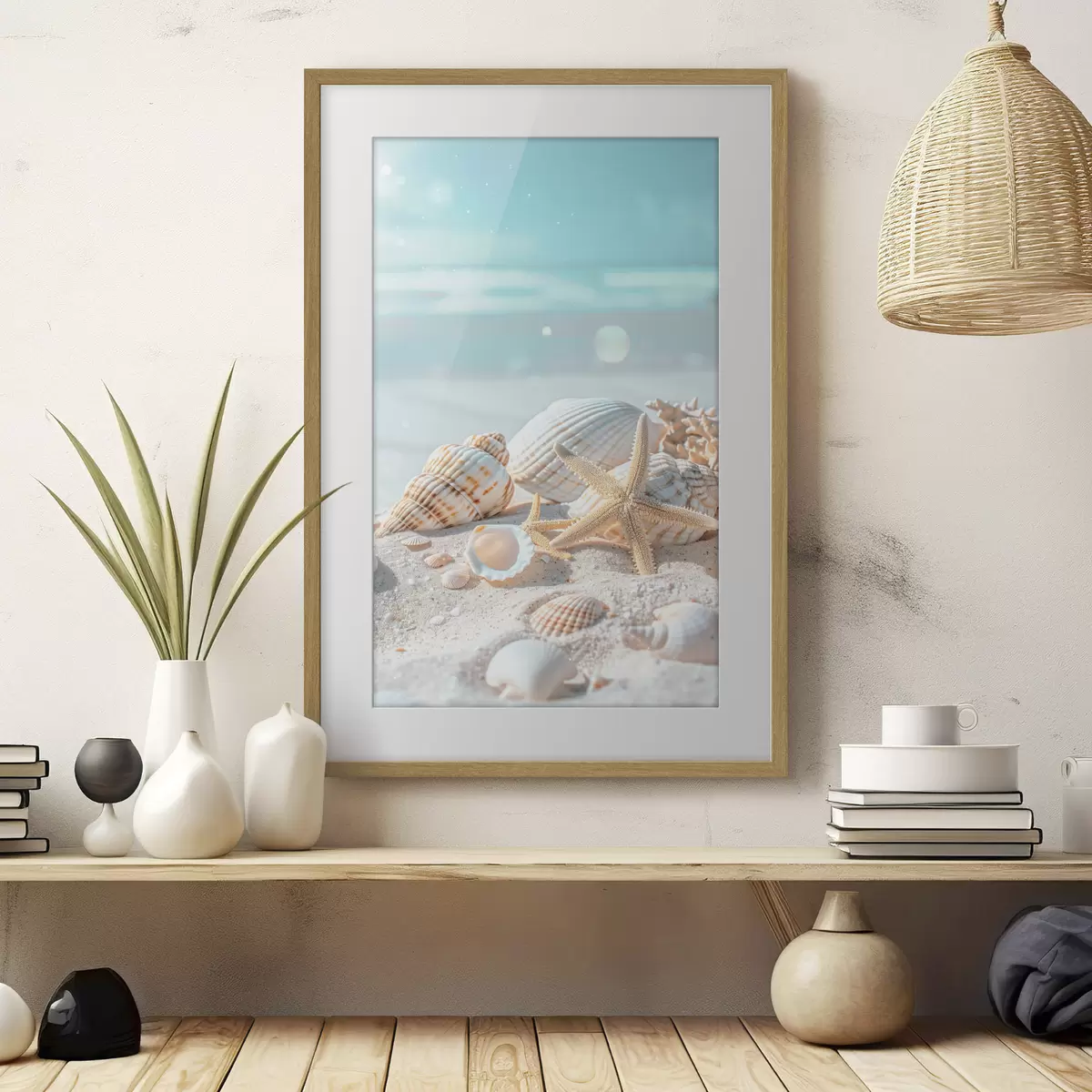 Poster Coquillages sur le sable f39221