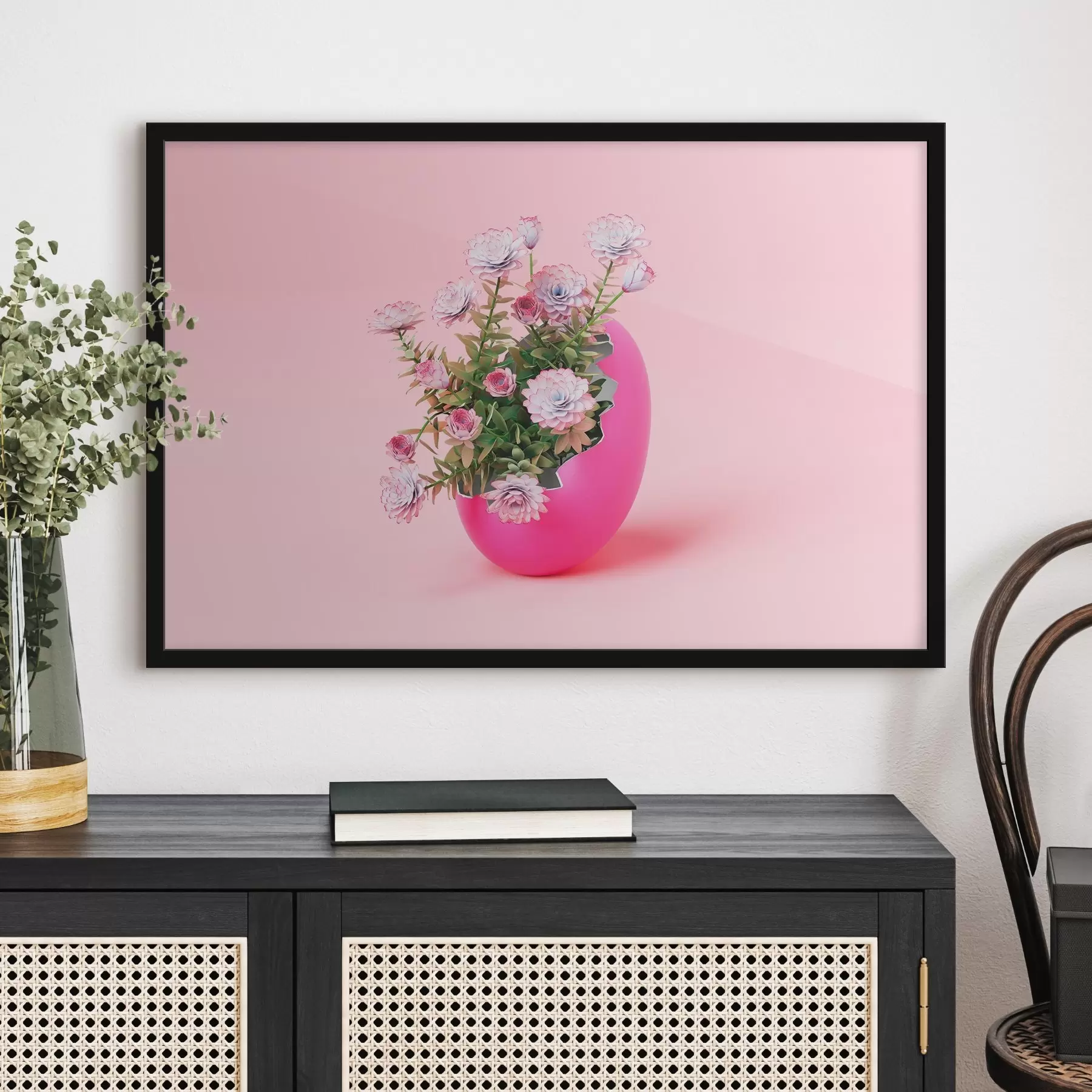 Papier peint Fleurs colorées dans un vase ludique f37756
