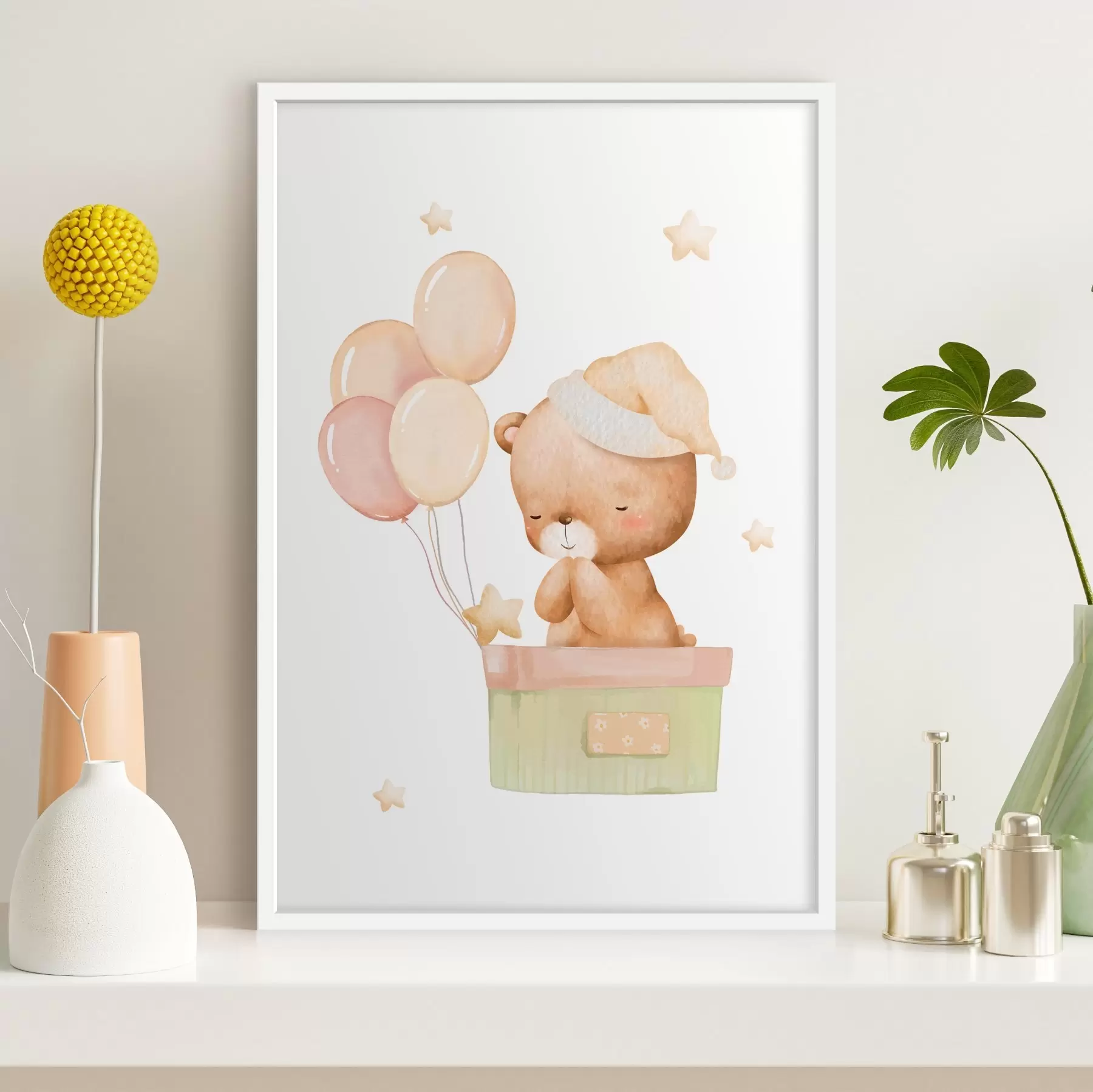 Papier peint Ourson vole vers les étoiles f37918