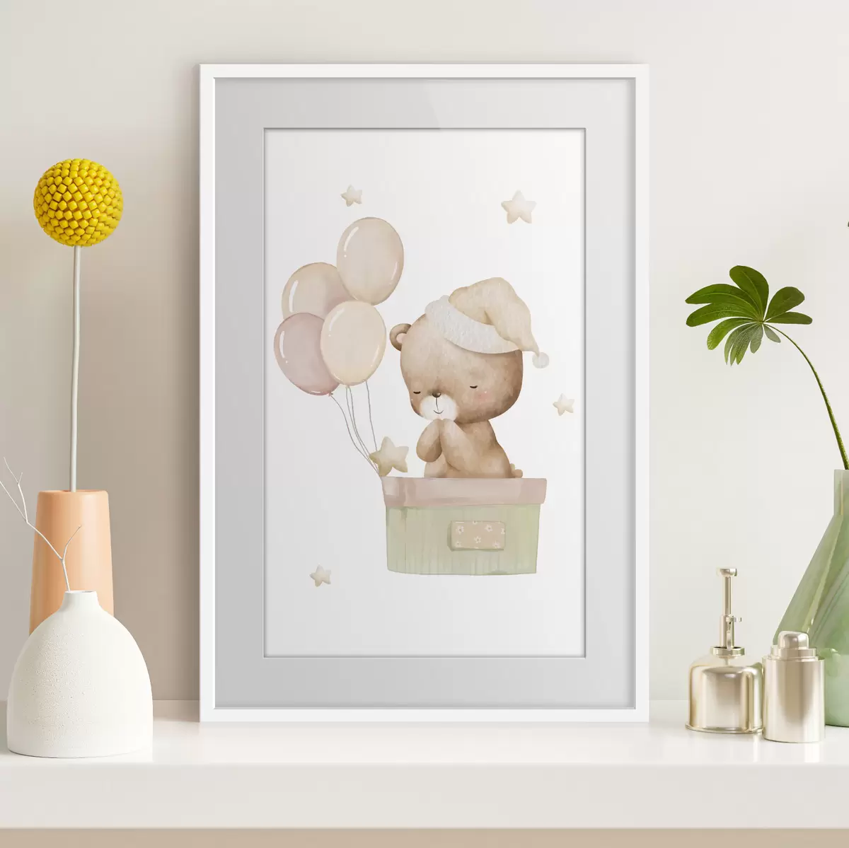 Poster Ourson vole vers les étoiles f37918