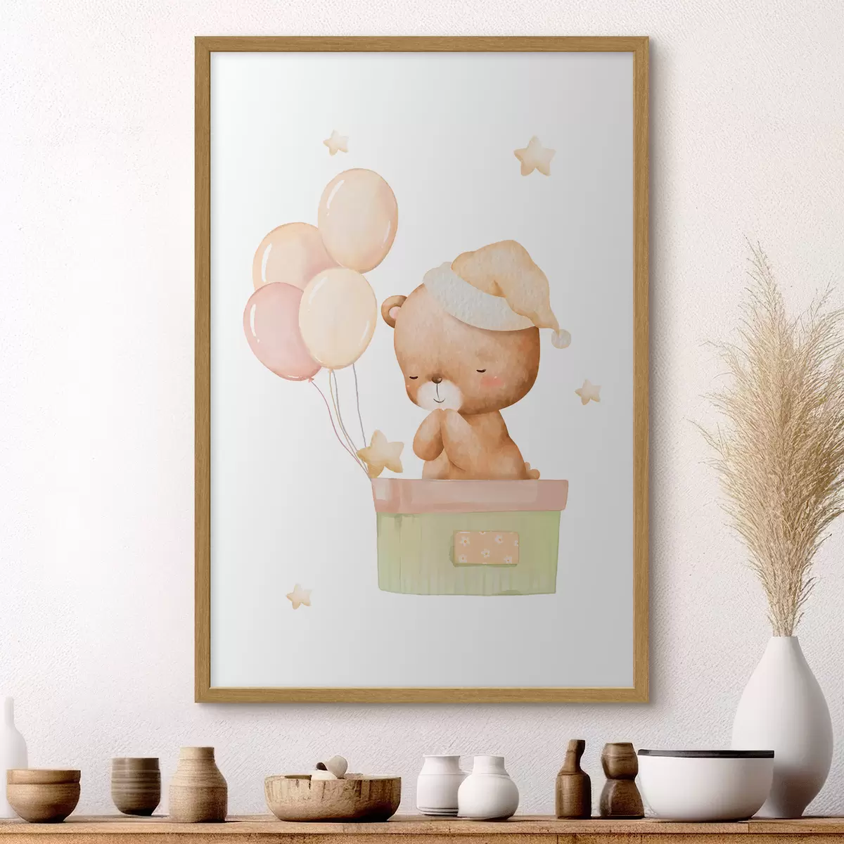 Poster Ourson vole vers les étoiles f37918