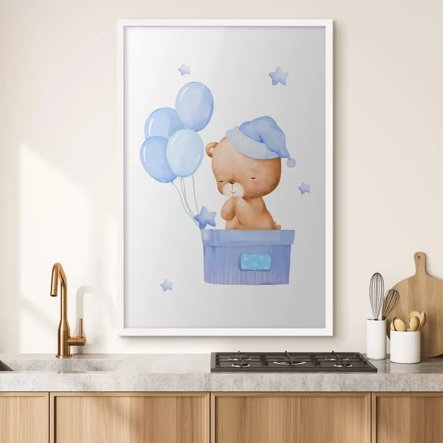 Papier peint Adorable ours avec des ballons joyeux f37918v1