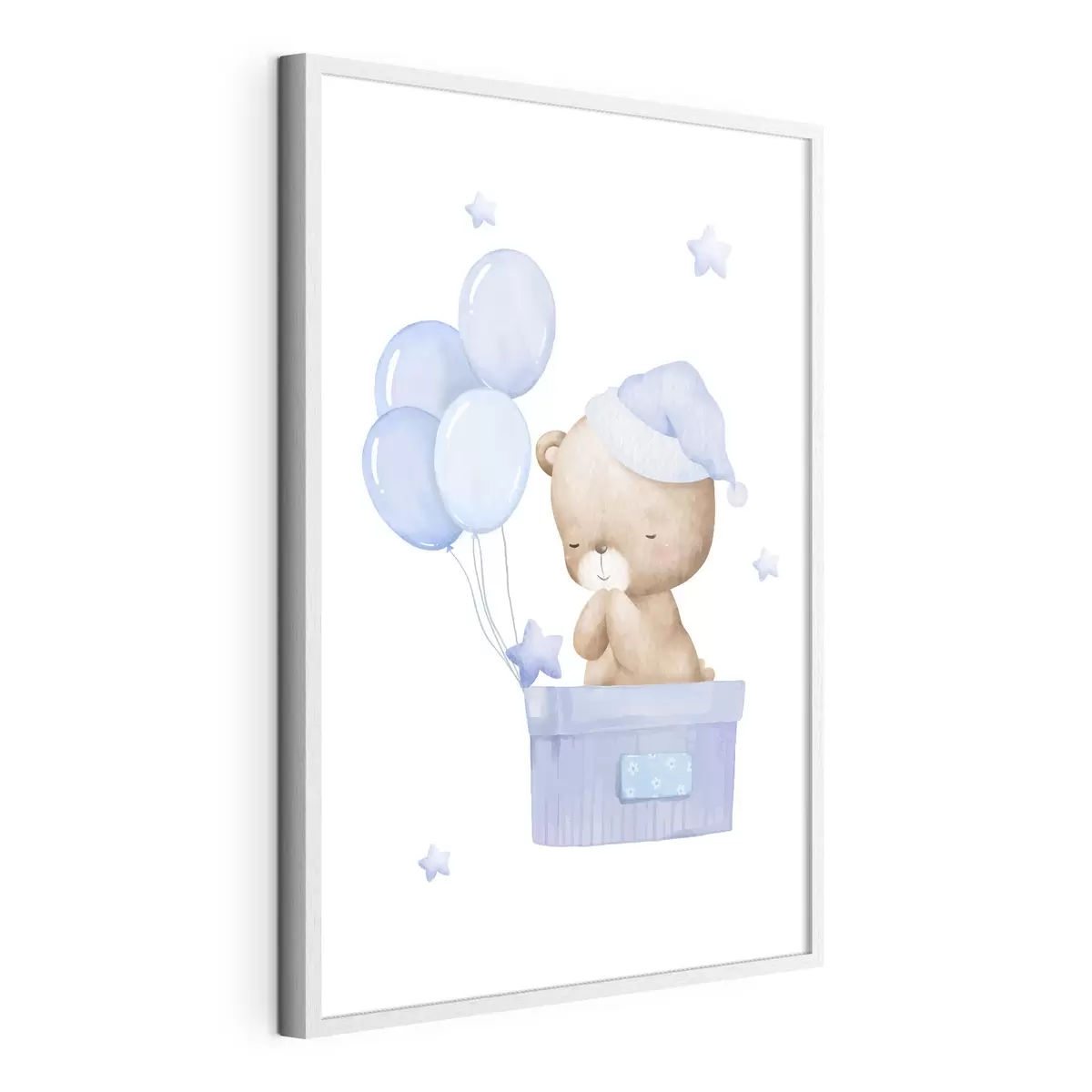 Poster Adorable ours avec des ballons joyeux f37918v1