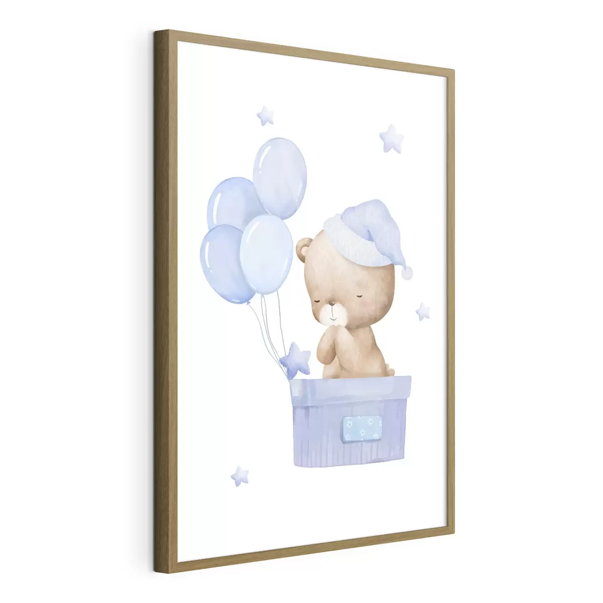 Poster Adorable ours avec des ballons joyeux f37918v1