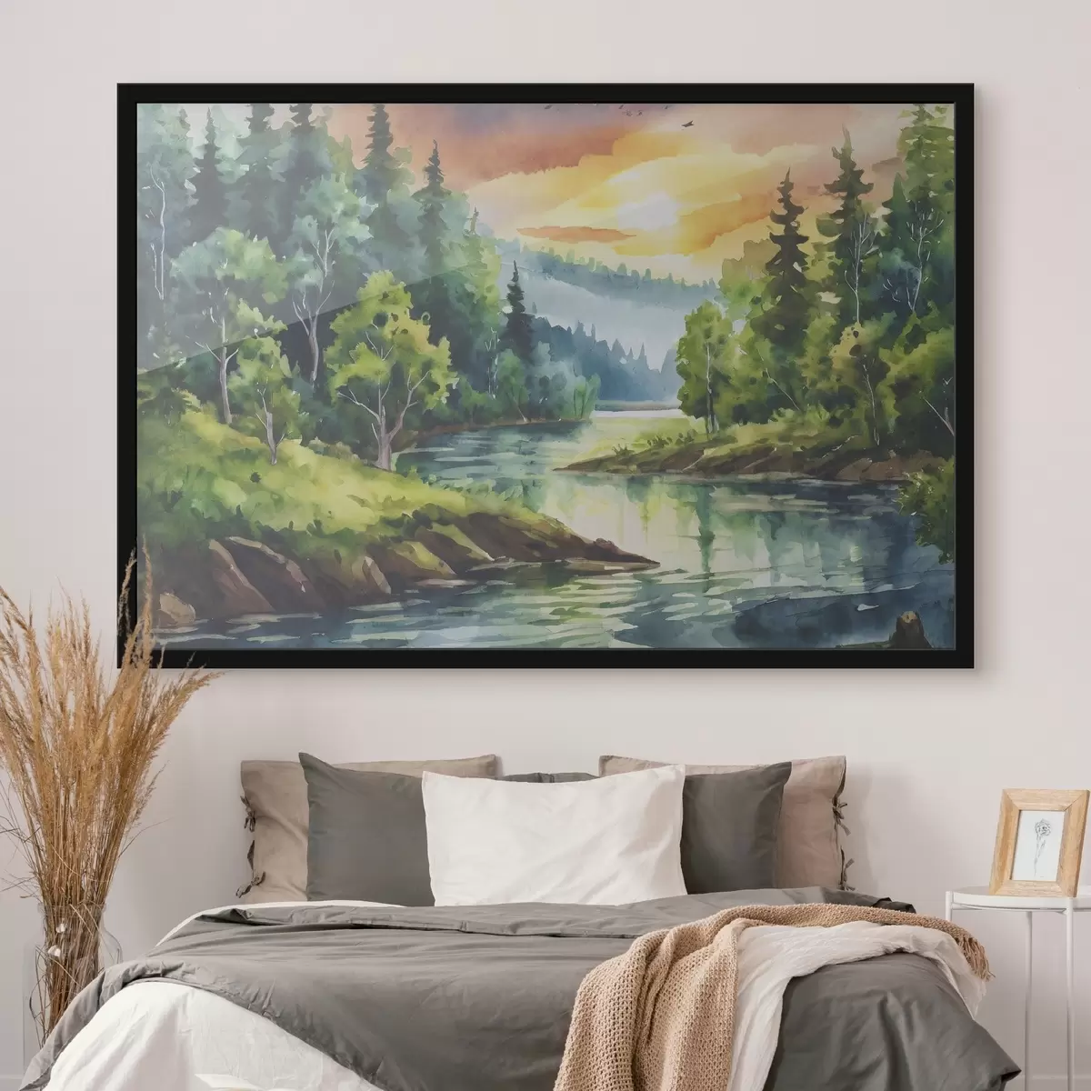 Poster Des eaux tranquilles sous un ciel coloré f37951