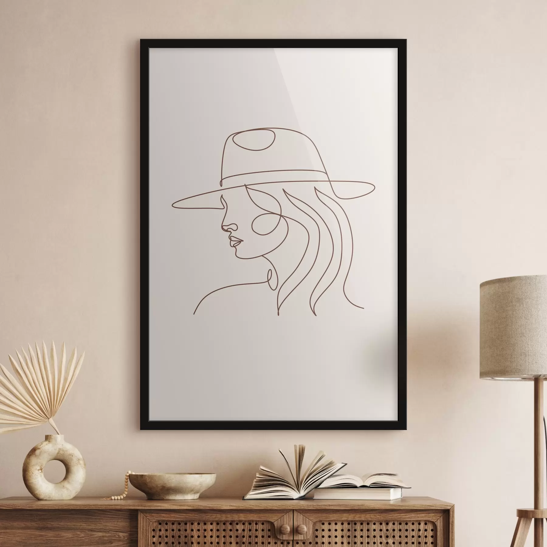 Papier peint Dessin au trait élégant d'une femme f38016