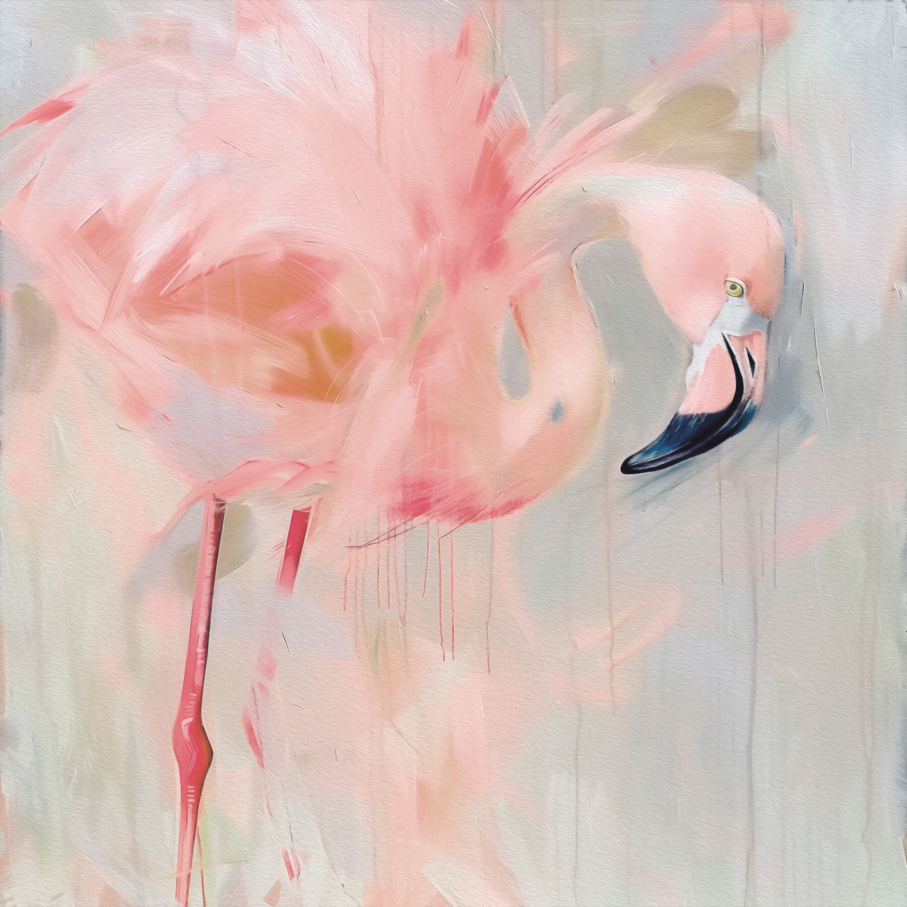 Tableau, Impression Sur Toile - Couleurs et Lignes d'un Portrait