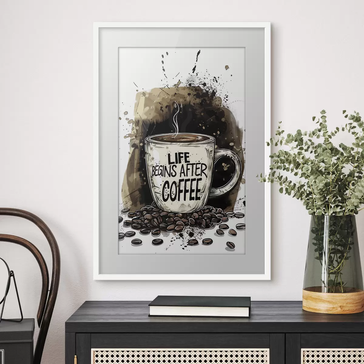 Poster Tasse à café avec inscription f39445