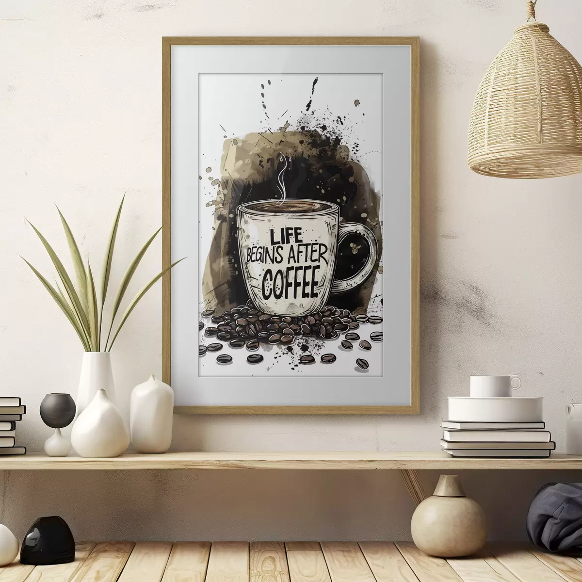 Poster Tasse à café avec inscription f39445