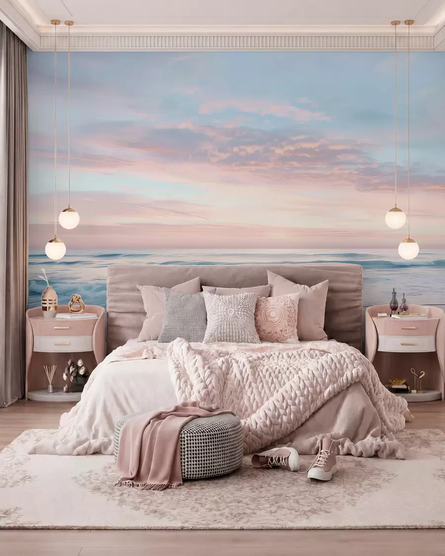 Papier peint Douce digue au bord de la mer w07935