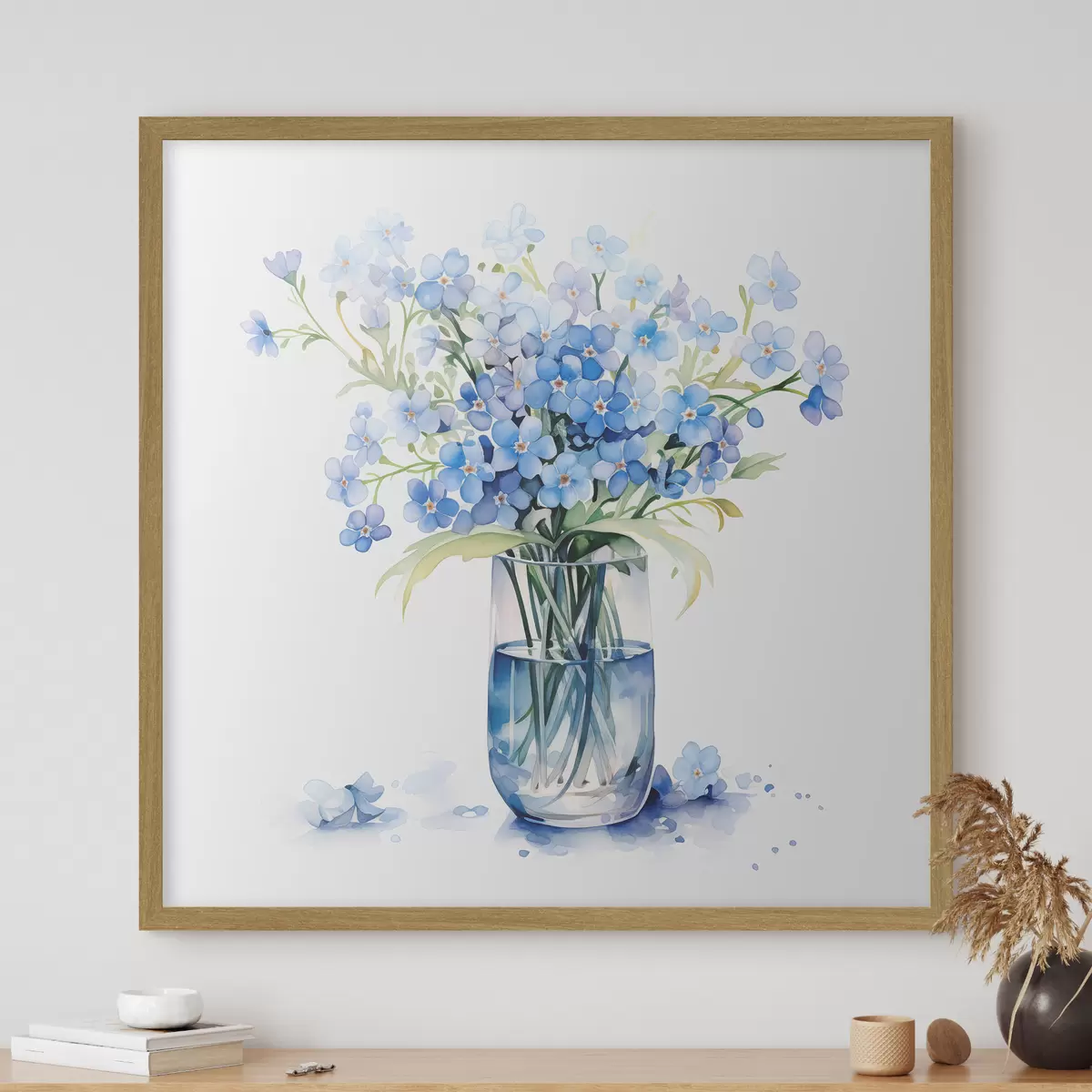 Poster Bouquet bleu de souhaits f39564