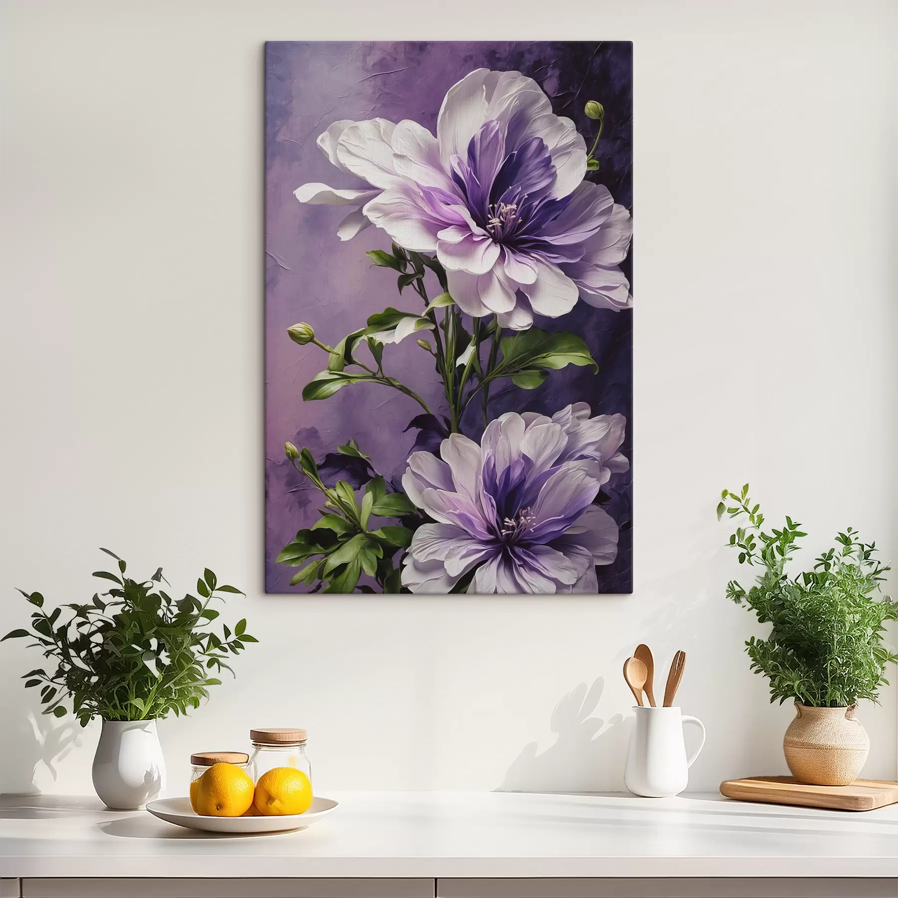 Papier peint Fleurs violettes sur fond violet s39368