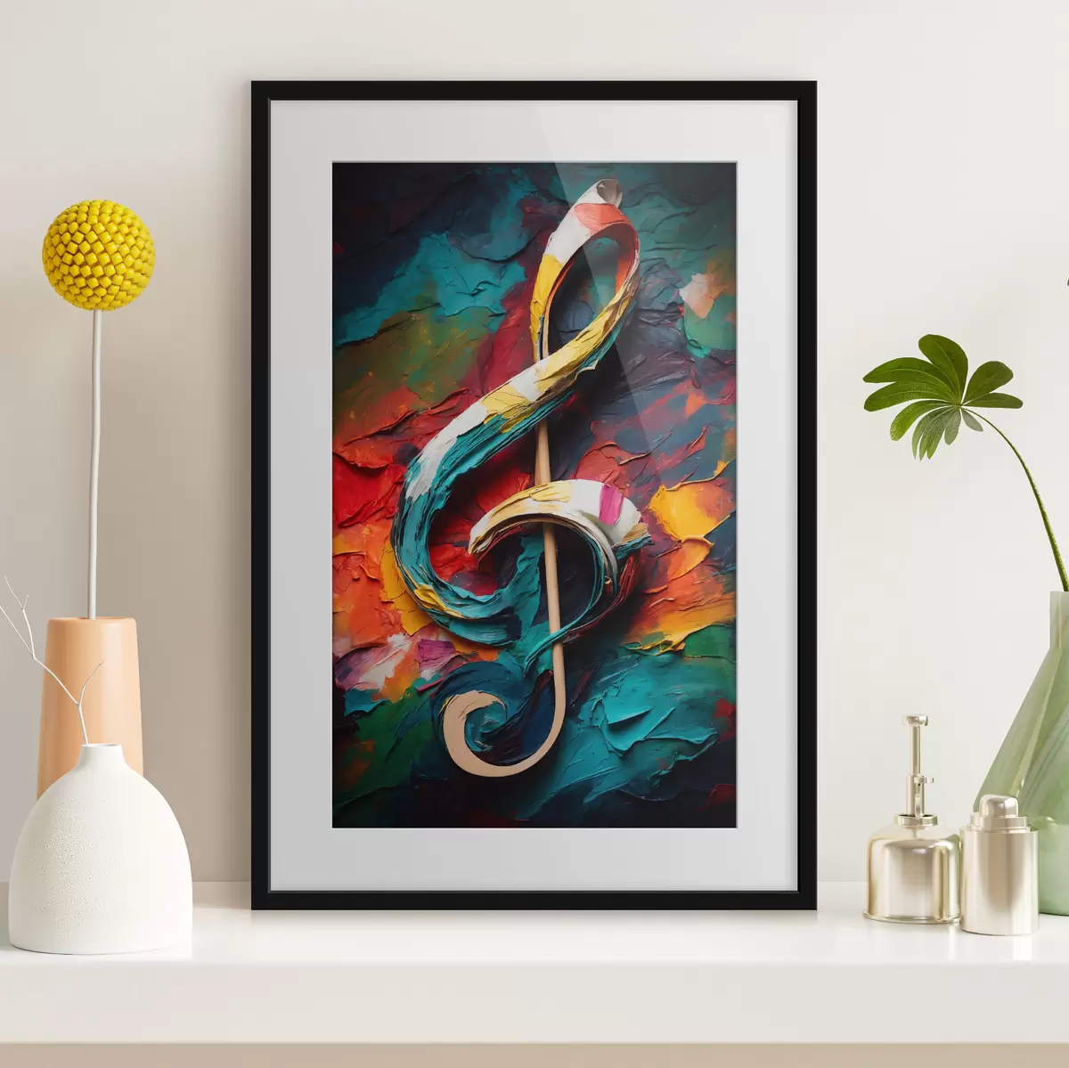 Poster Remarque sur le fond abstrait de l'huile f39373