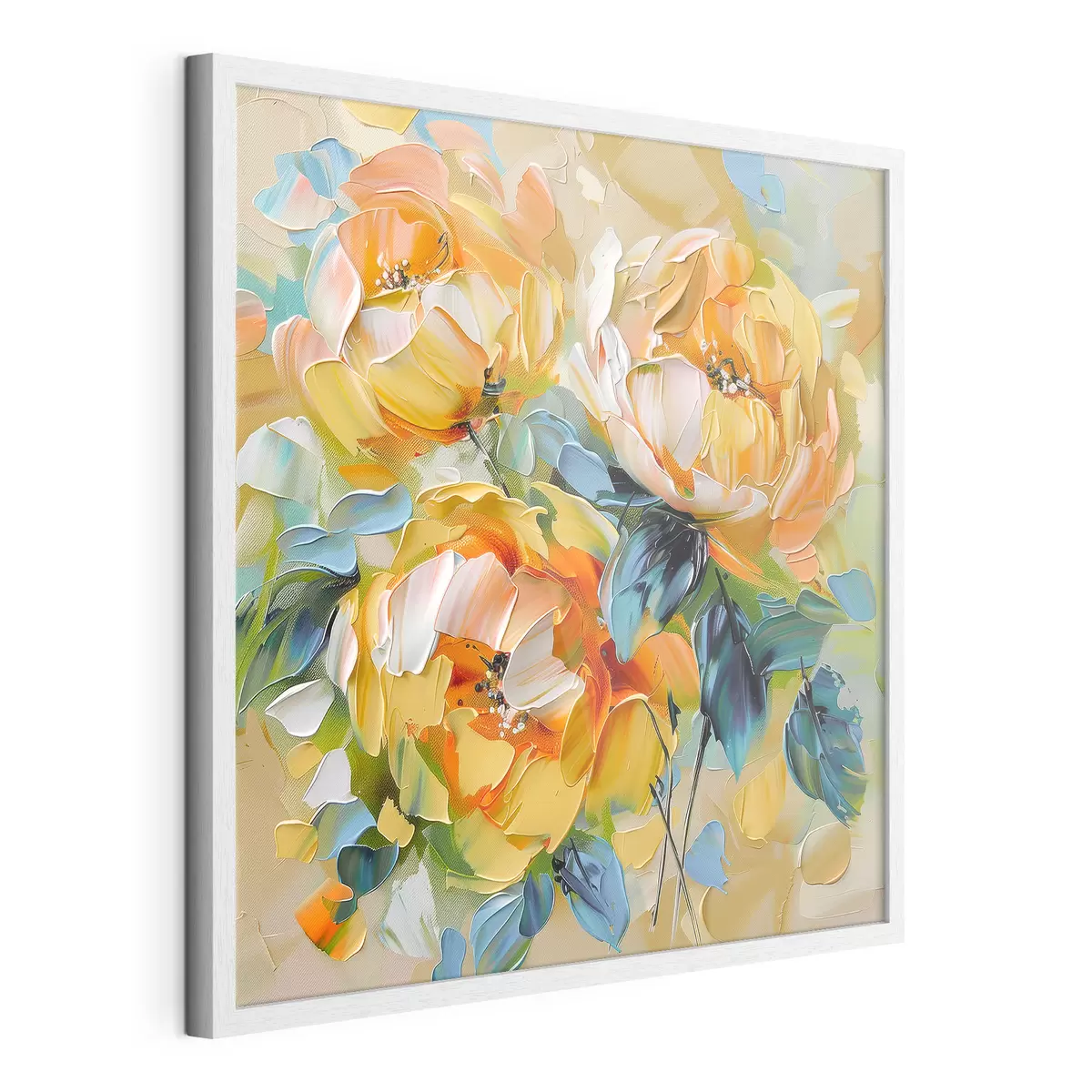 Poster Fleurs vibrantes avec des textures riches dans une composition abstraite colorée f39460