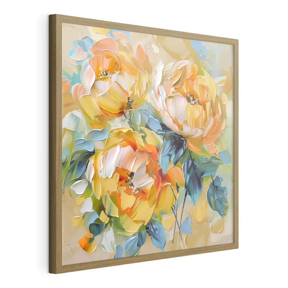 Poster Fleurs vibrantes avec des textures riches dans une composition abstraite colorée f39460