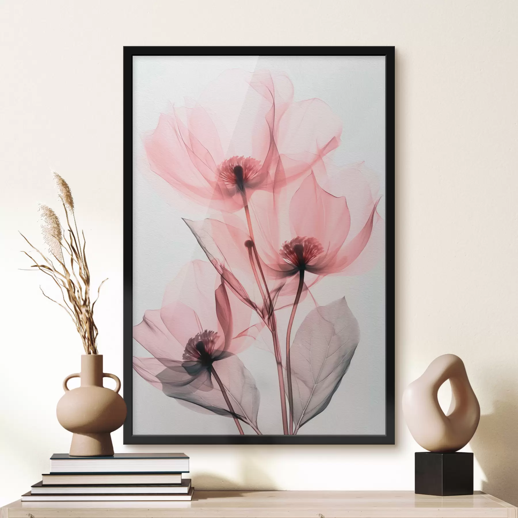 Papier peint Fleurs roses transparentes nouvelle tendance f39574