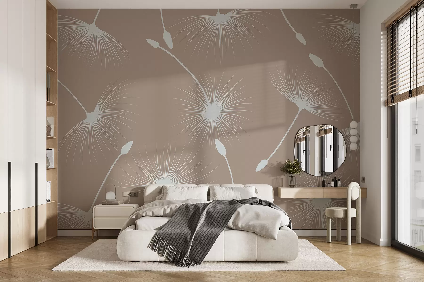 Papier peint Pissenlits sur le beige gris w07995v1