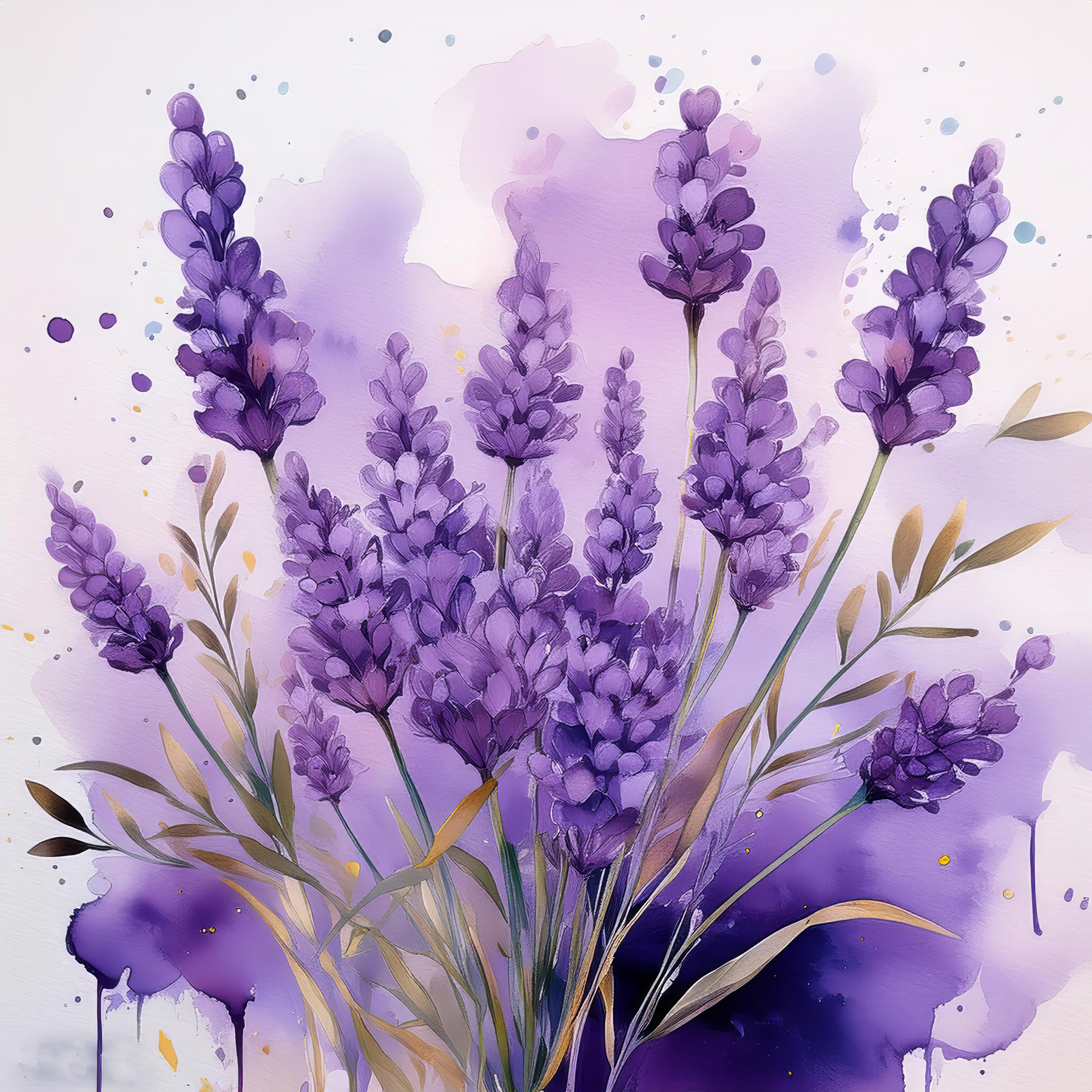 Tableaux Fleurs lavande impression sur toile 35x45 - Décoration