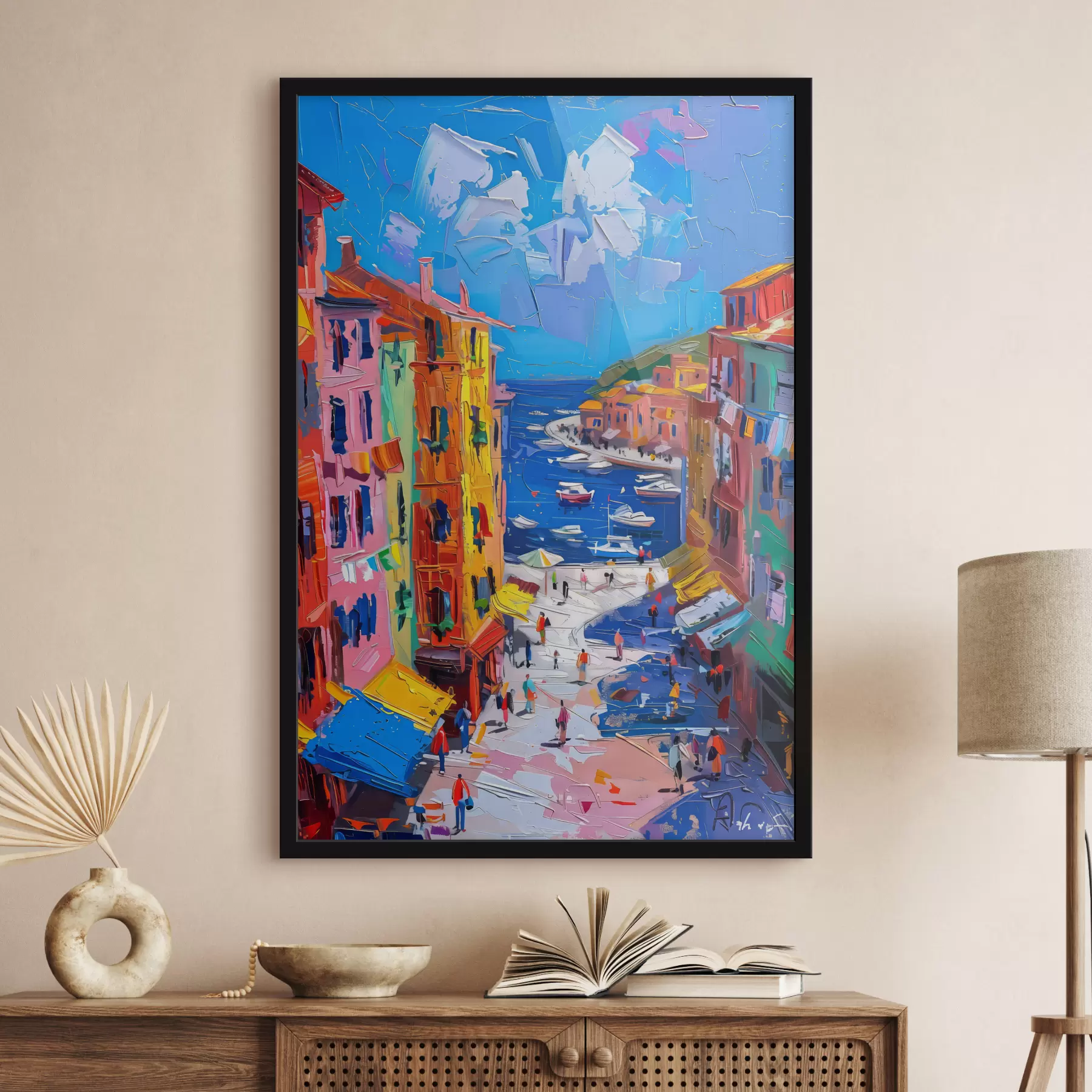 Papier peint Village français au crépuscule : une impression à la manière de Van Gogh f39627
