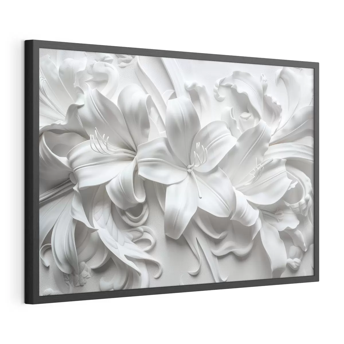 Poster Relief 3D blanc de lys sculptés f39654