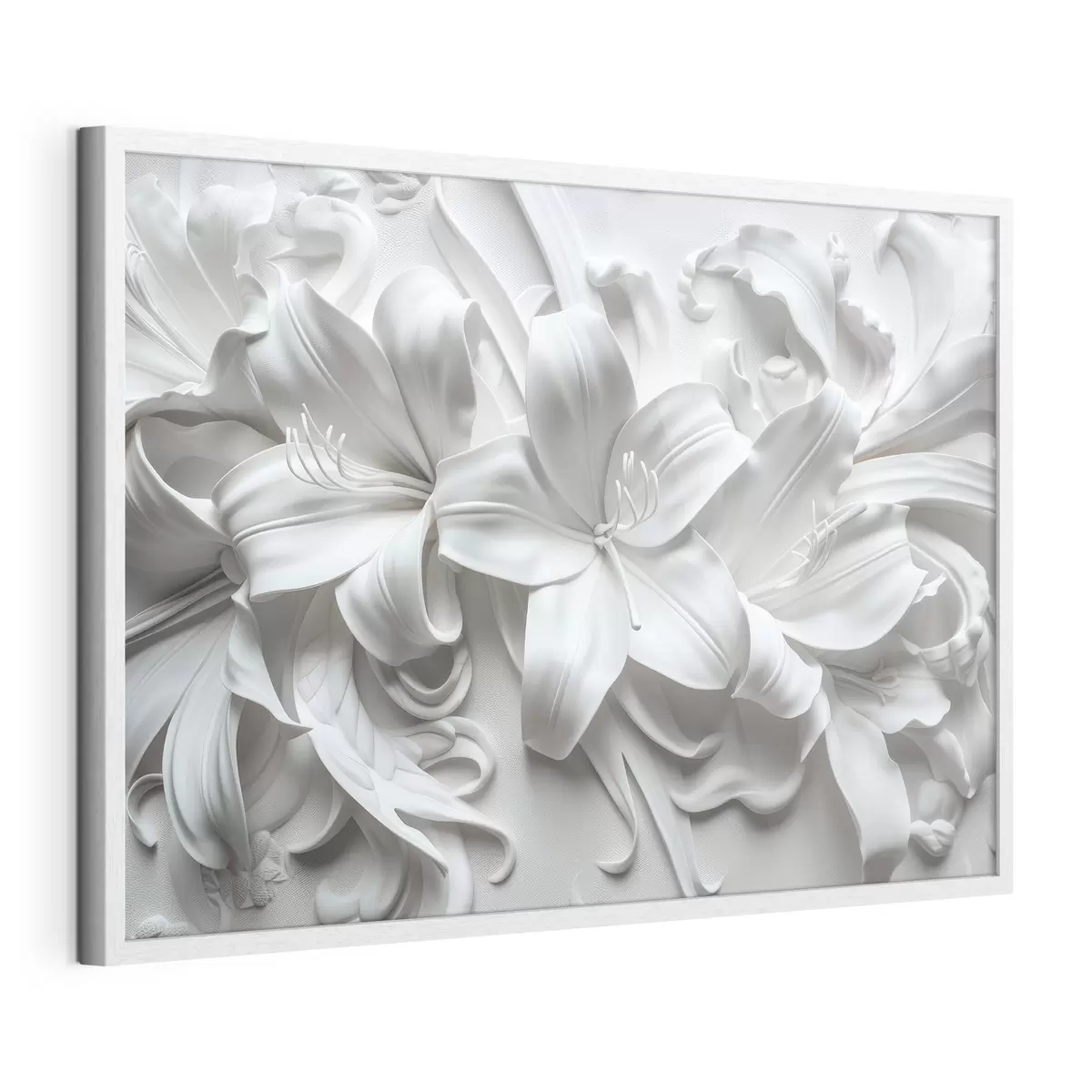 Poster Relief 3D blanc de lys sculptés f39654