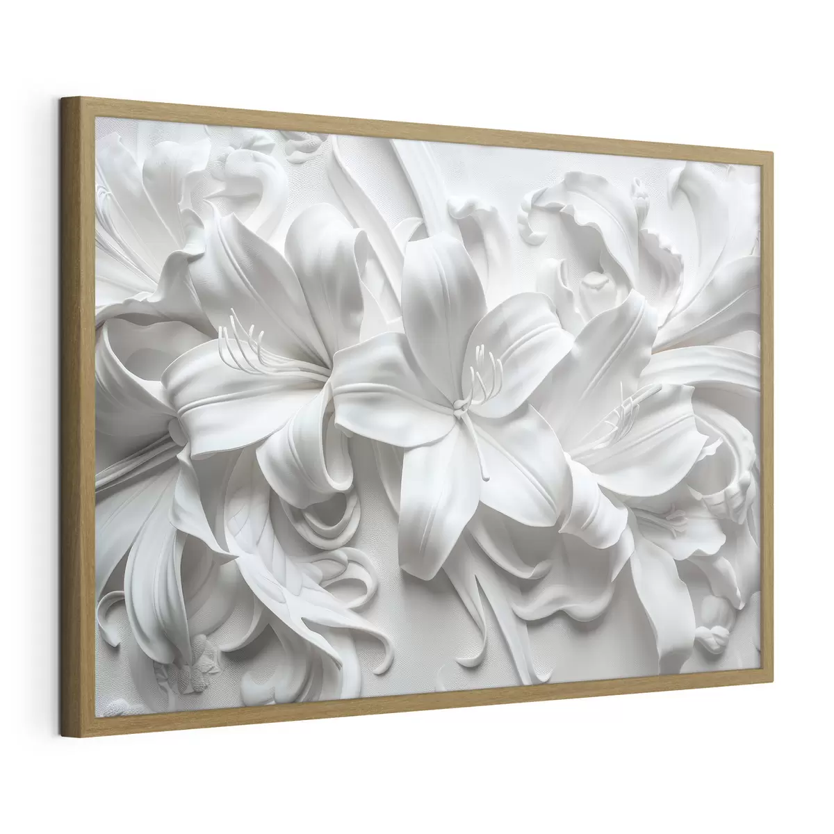 Poster Relief 3D blanc de lys sculptés f39654