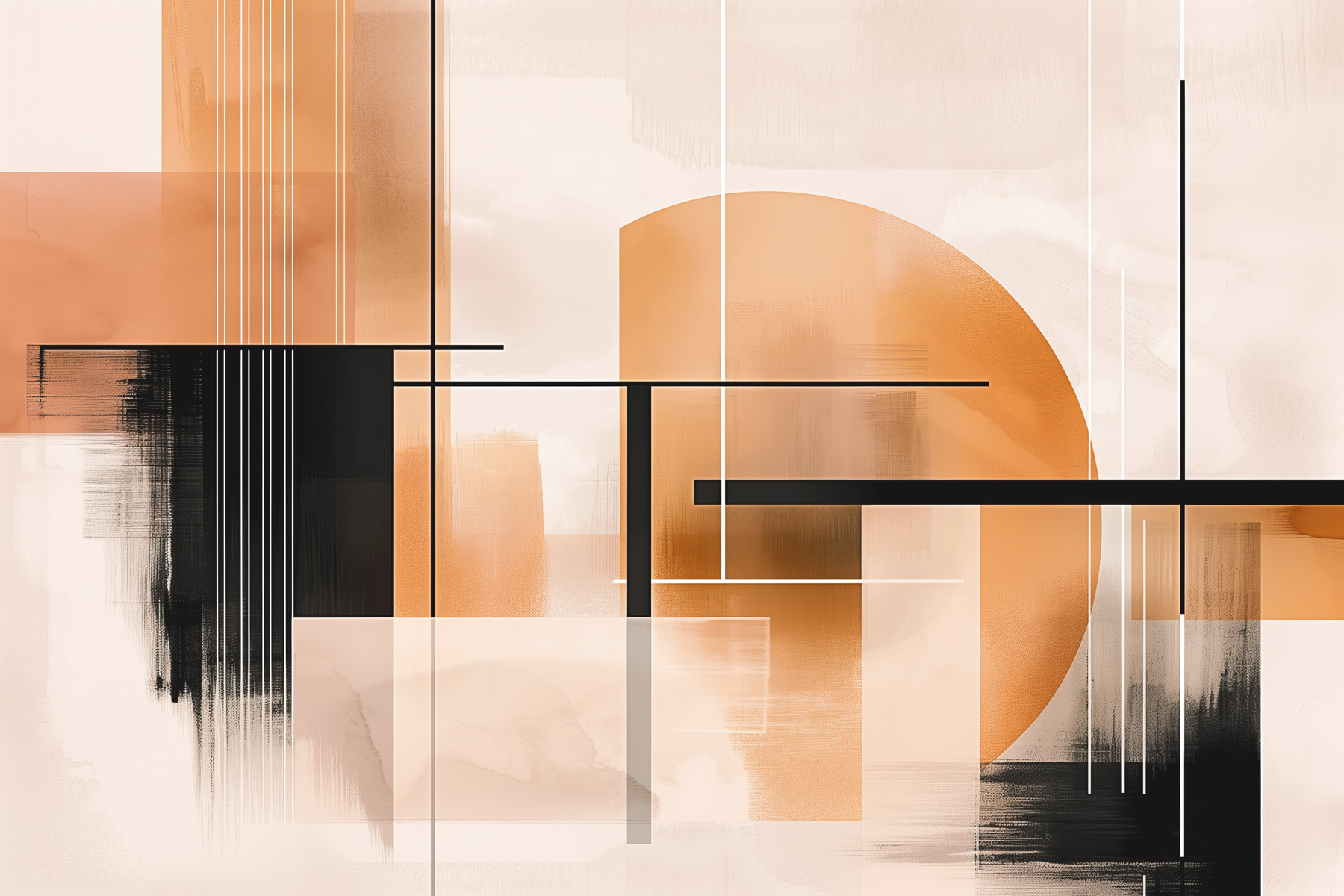 Tableau Abstrait Géométrique Sarcelle Orange, Impression Sur Toile Encadrée, Art Mural Prêt à Accrocher