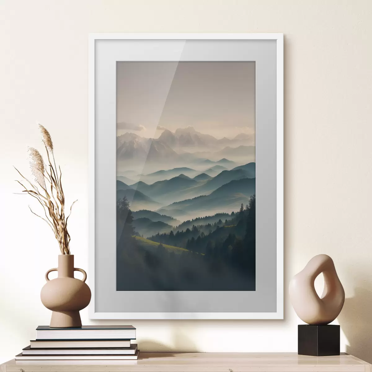 Poster Monts fondus dans la brume f39596