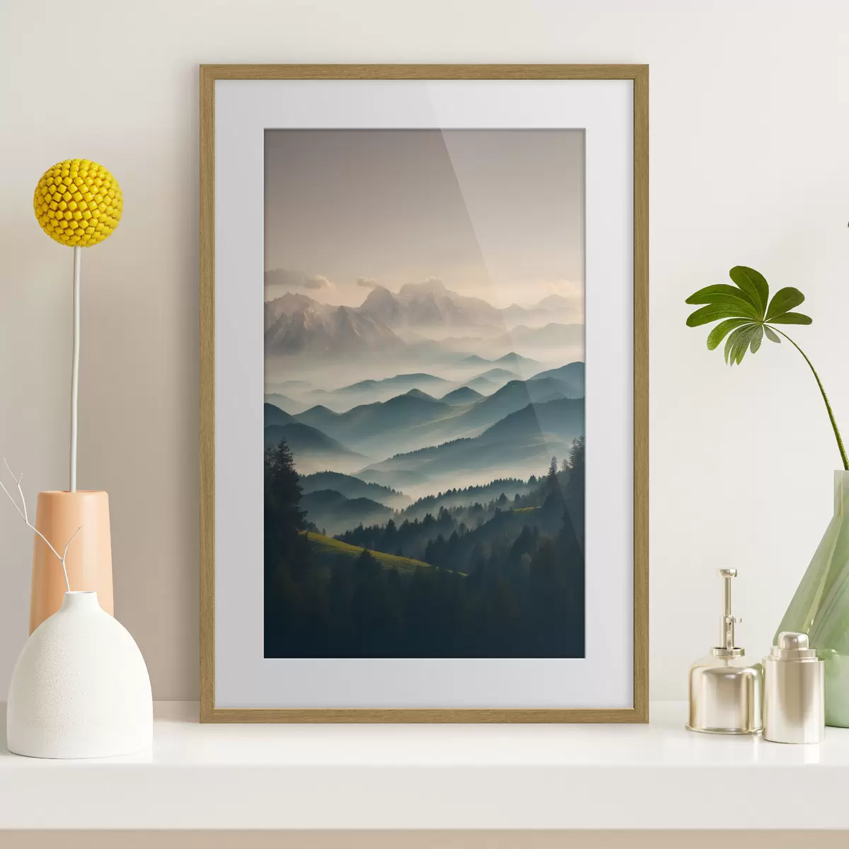 Poster Monts fondus dans la brume f39596
