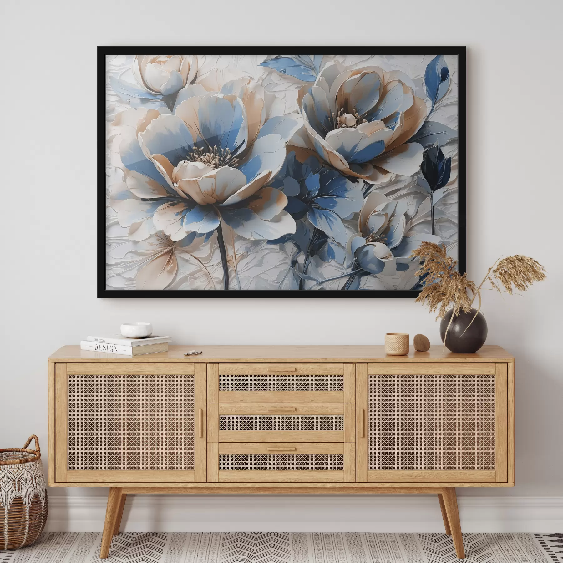 Papier peint Fleurs en gros plan sur fond blanc f39604