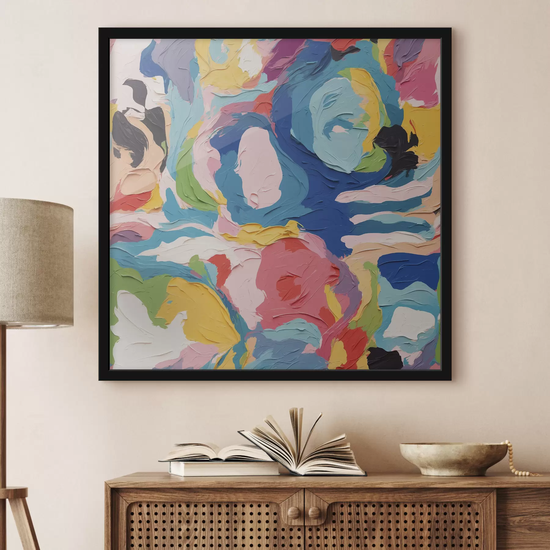 Papier peint Peinture abstraite avec des peintures multicolores f39612