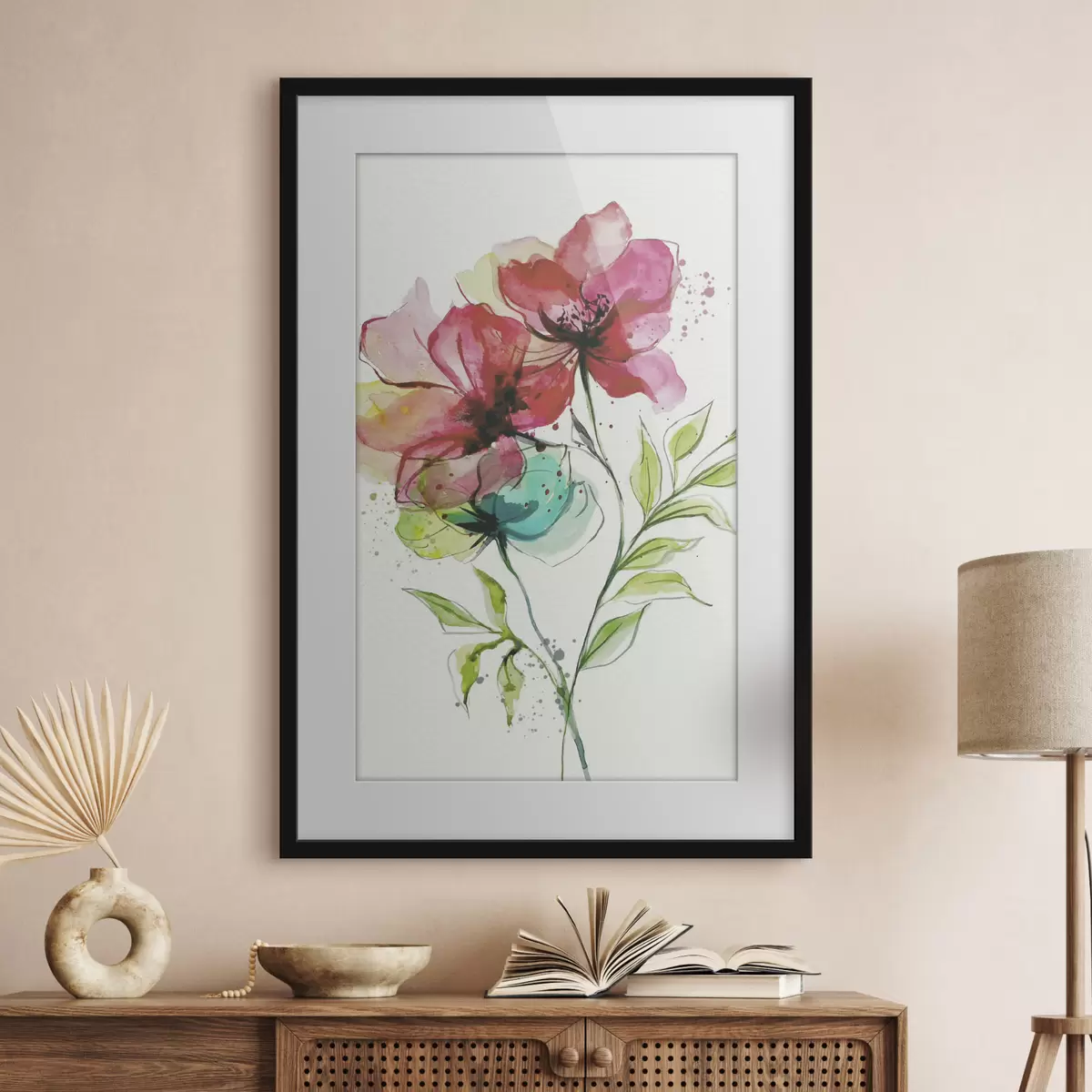 Poster Fleurs aquarelles douces f39767
