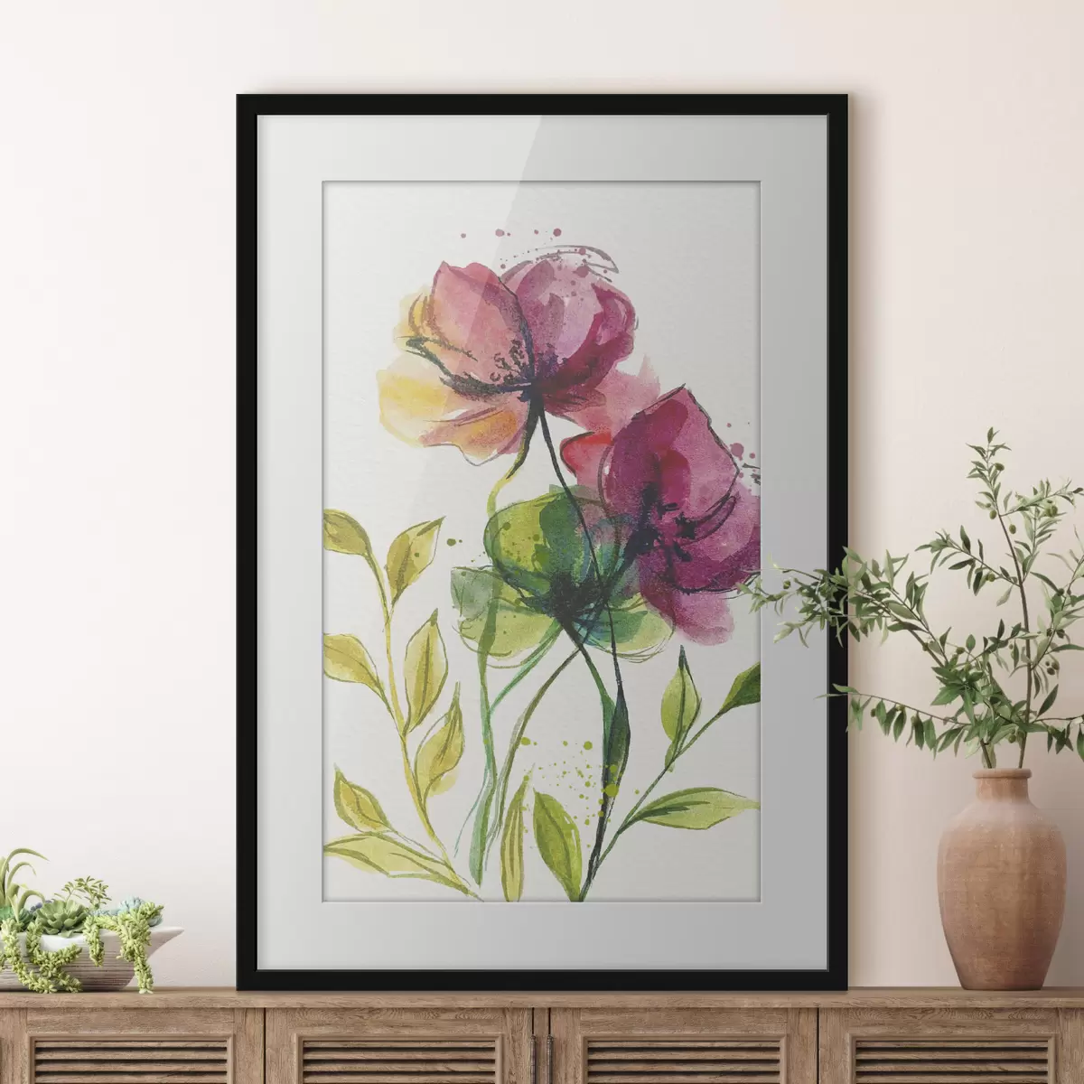 Poster Belles fleurs aquarelles f39768