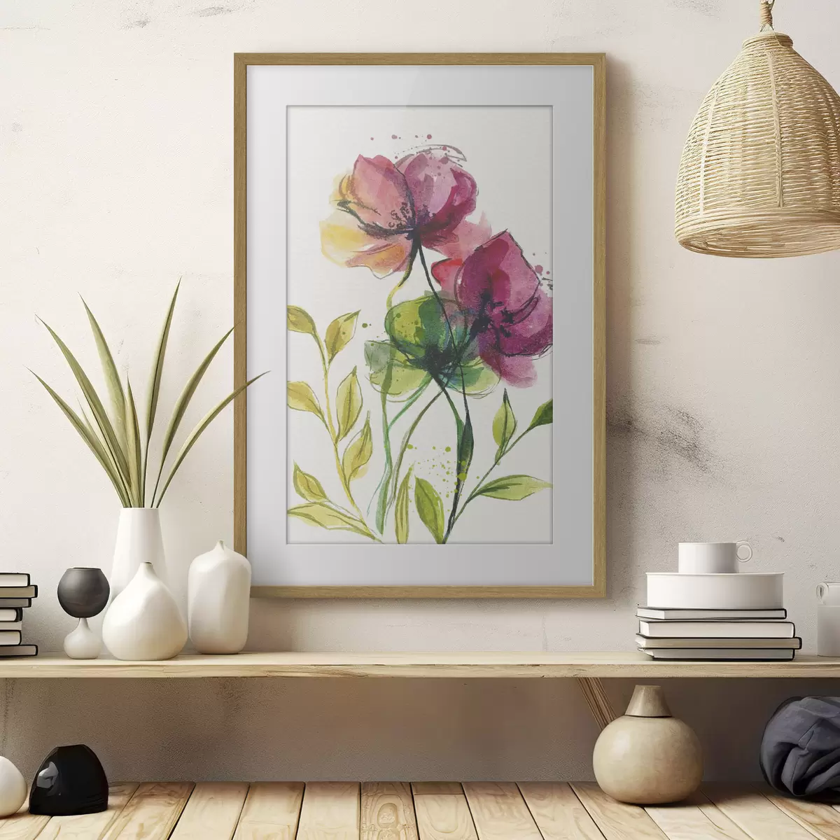 Poster Belles fleurs aquarelles f39768