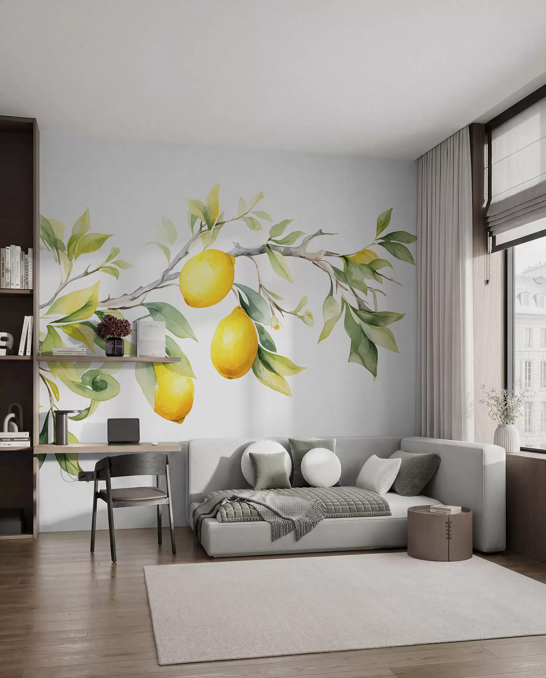 Papier peint Citrons sur la branche w08096
