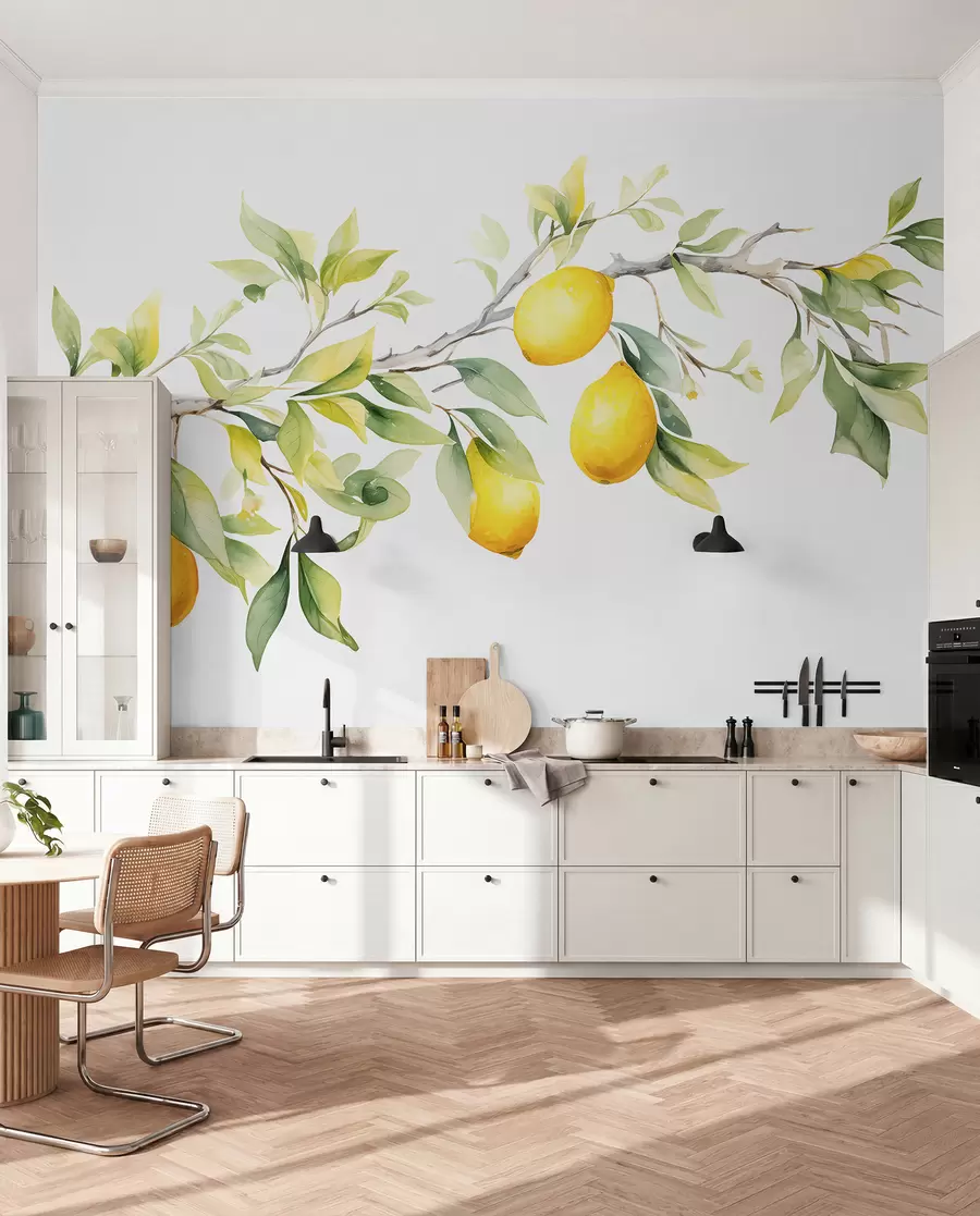 Papier peint Citrons sur la branche w08096