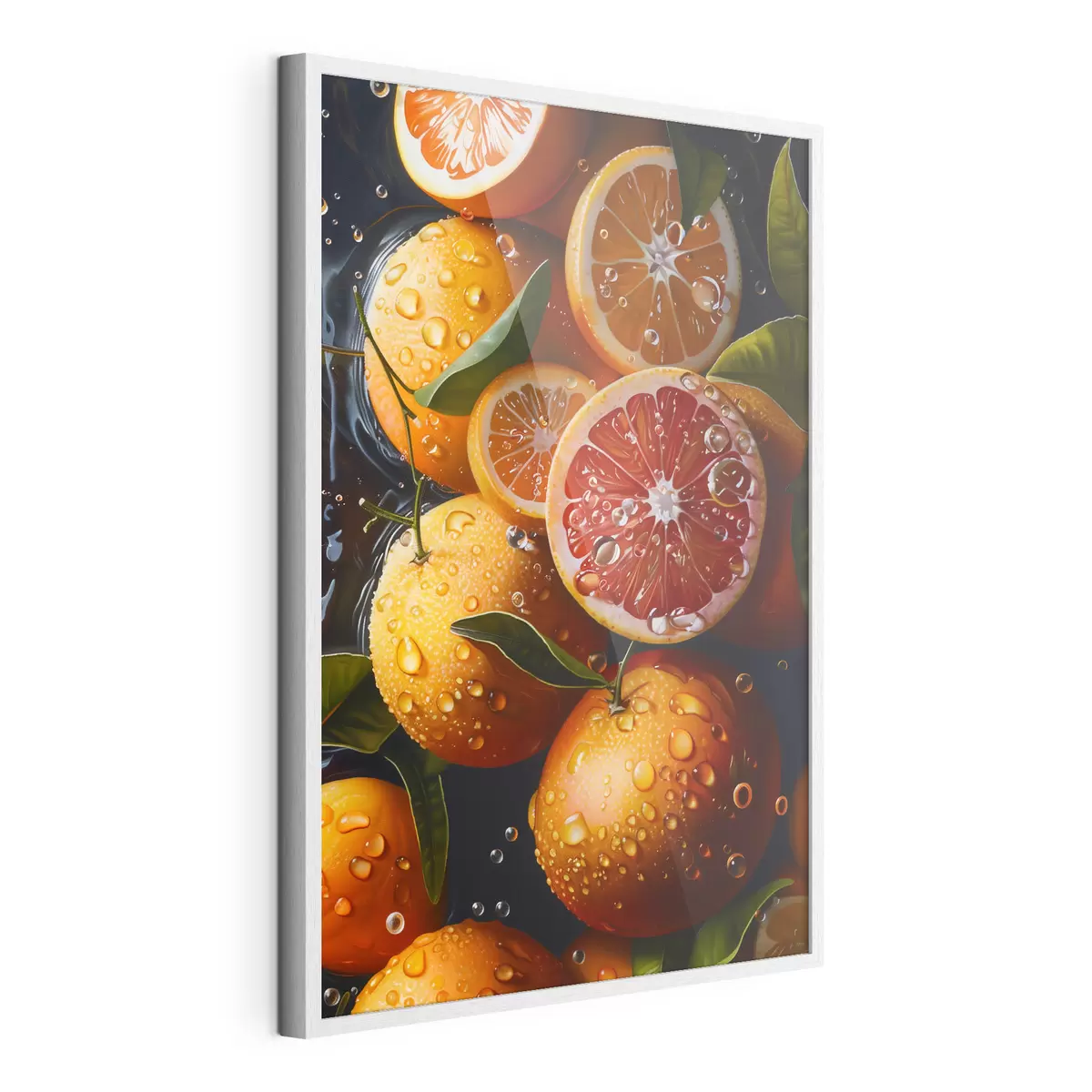 Poster Oranges et pamplemousses sur fond sombre f39238