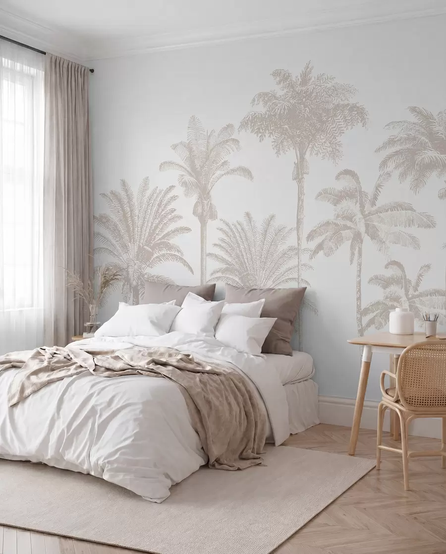 Papier peint Oasis de palmiers tropicaux minime w08111