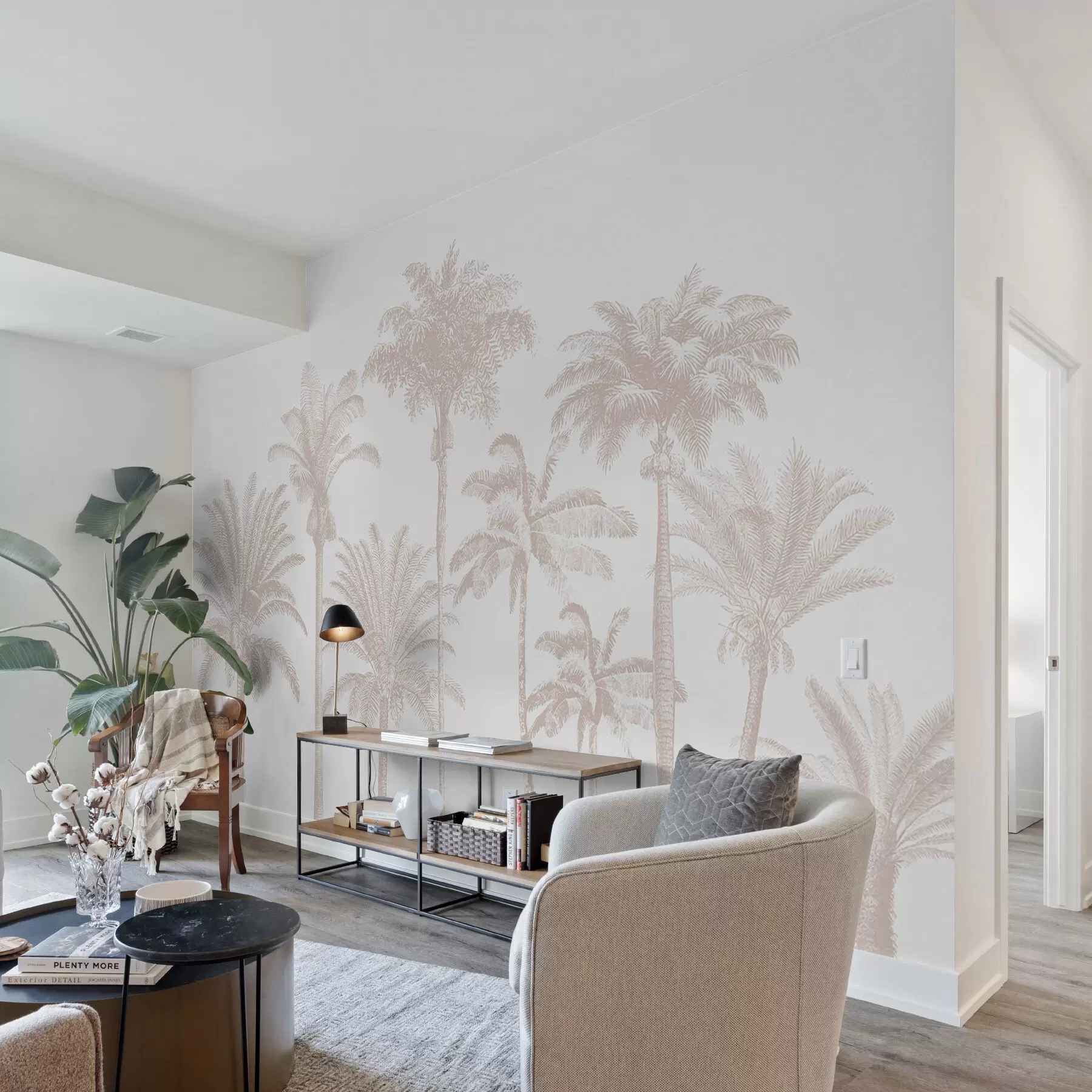 Papier peint Oasis de palmiers tropicaux minime w08111