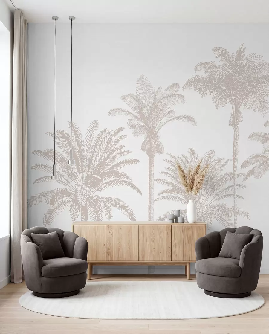 Papier peint Oasis de palmiers tropicaux minime w08111